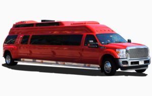 red limousine bus