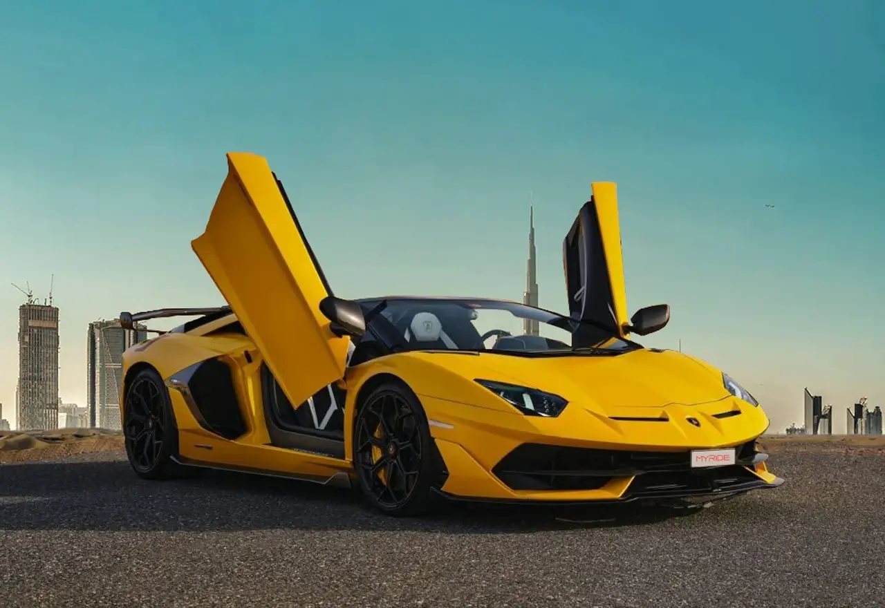 yellow Lamborghini doors