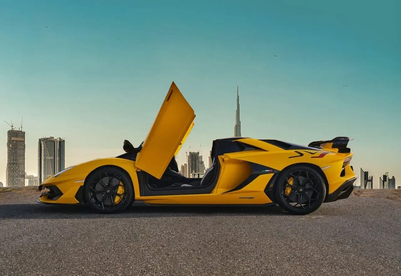 yellow Lamborghini side doors