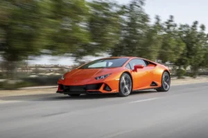 orange Lamborghini front