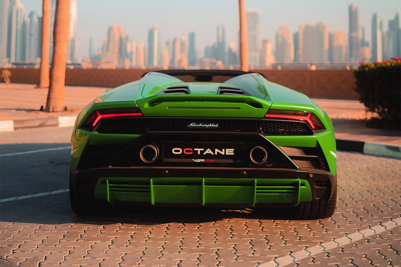 green Lamborghini back look