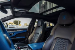 black Lamborghini front seats